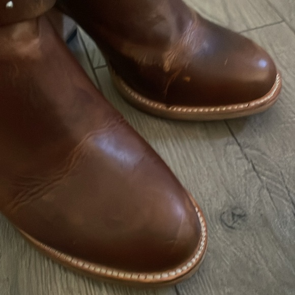 Freebird by Steven Rainbow Studded Buckle Straps Leather Ankle Boots Sz:9 Cognac - Picture 7 of 13